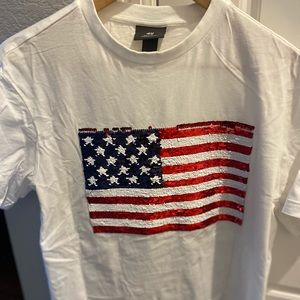 Reverse sequin USA tee